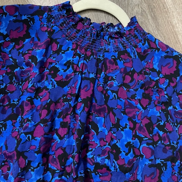 NEW Suncoo Paris Lea Printed Blouse Floral Print Top Long Sleeve Ruffled - Picture 7 of 11